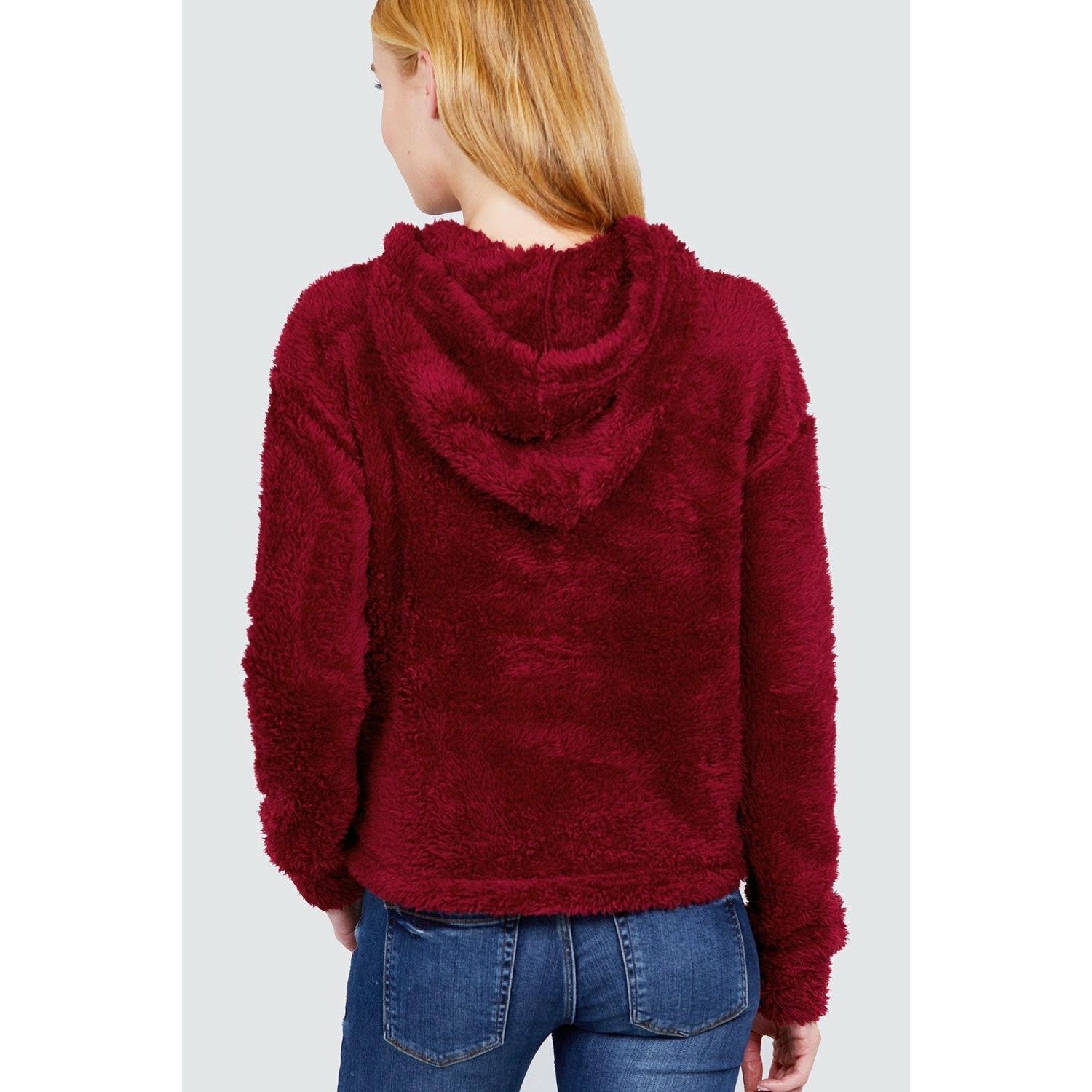 Faux fur fluffy hoodie top