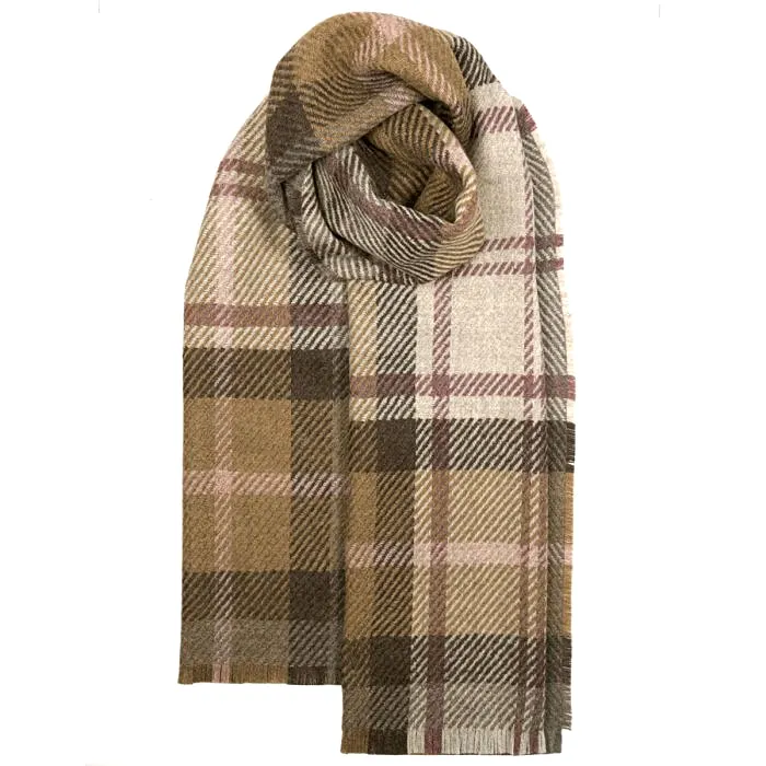 Fearne British Wool Gordon Dress Pearl Taupe Scarf