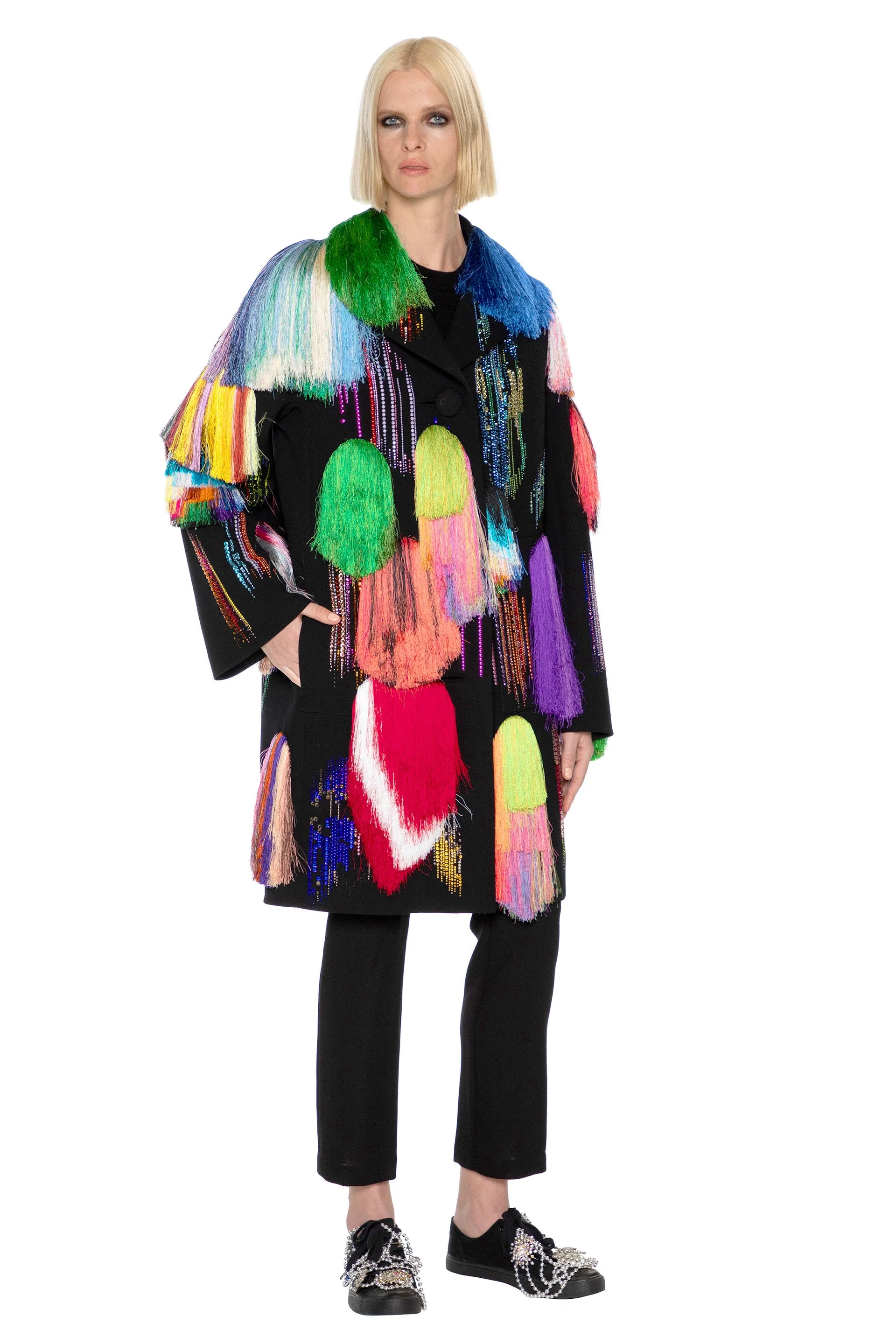 'FRINGE WITH BENEFITS' L/S PATCH POCKET COAT