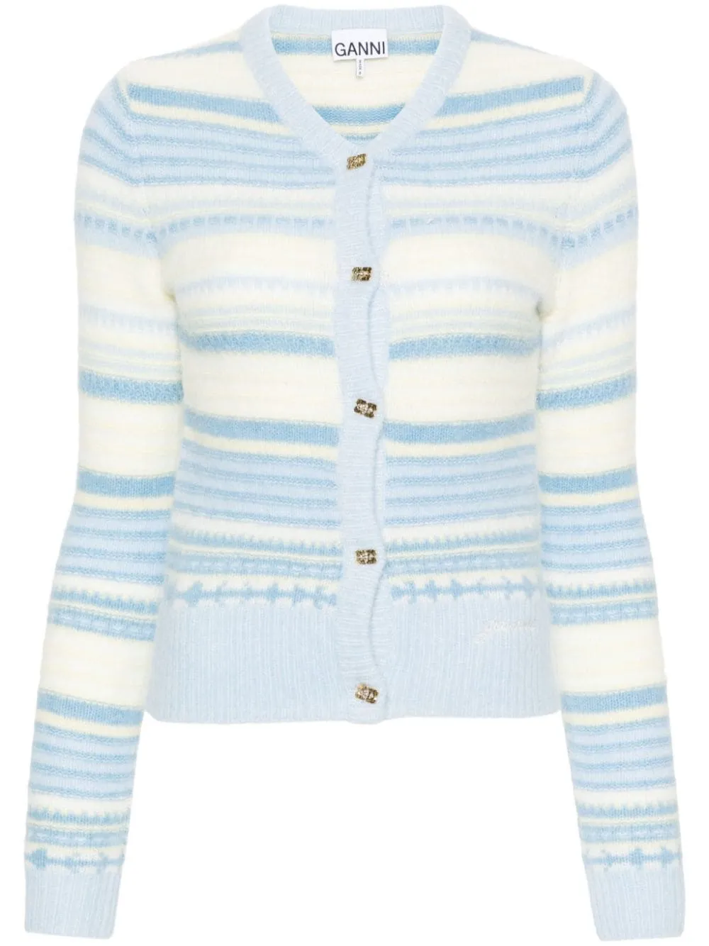 Ganni Sweaters Clear Blue