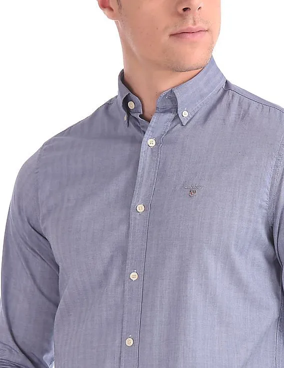 Gant Herringbone Solid Regular Button Down Shirt