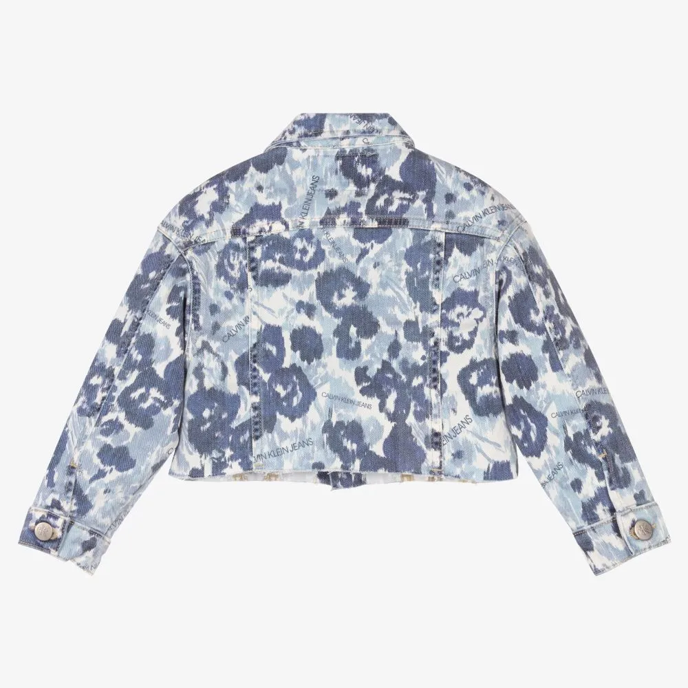 Girls Floral Denim Jacket