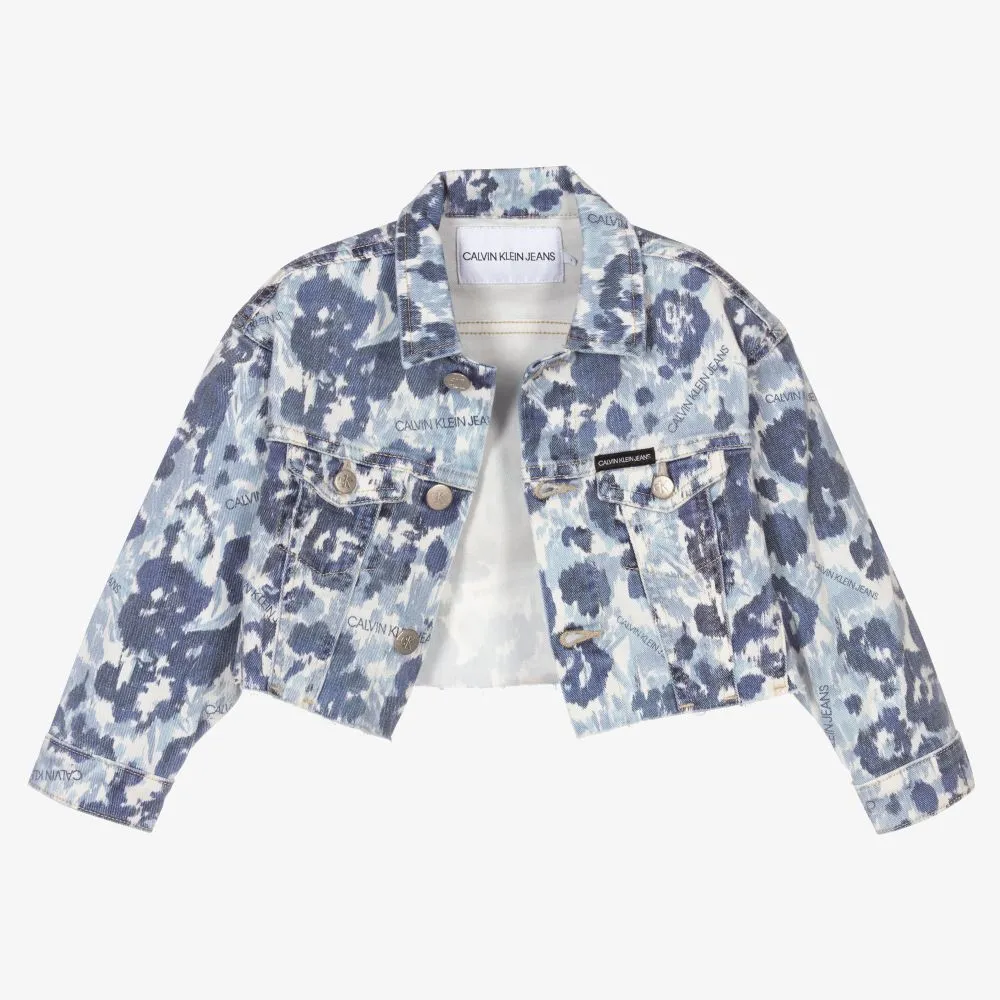 Girls Floral Denim Jacket