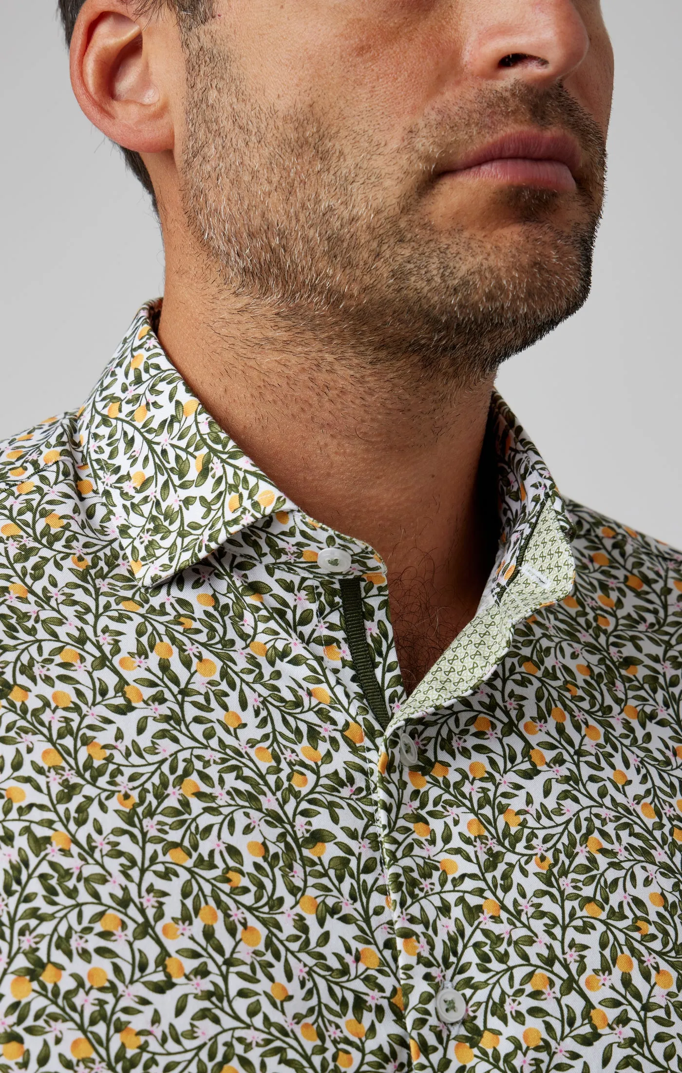 GRAPEFRUIT TREE PRINT SHORT SLEEVE SHIRT