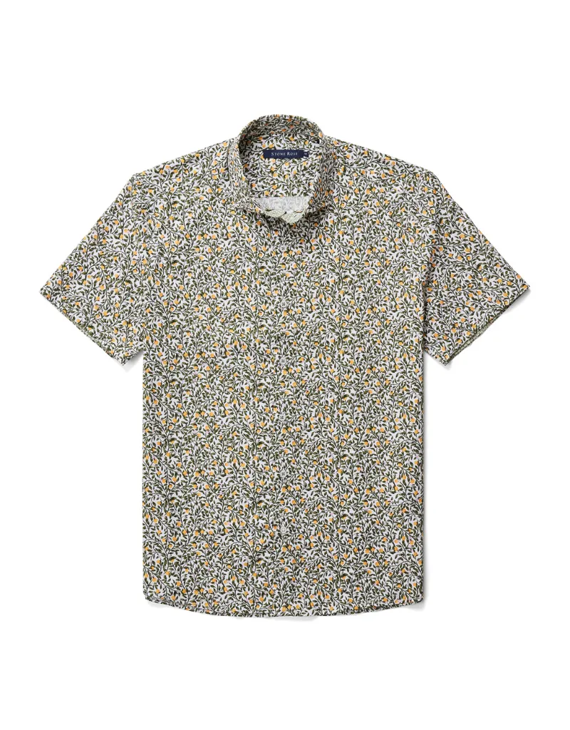 GRAPEFRUIT TREE PRINT SHORT SLEEVE SHIRT