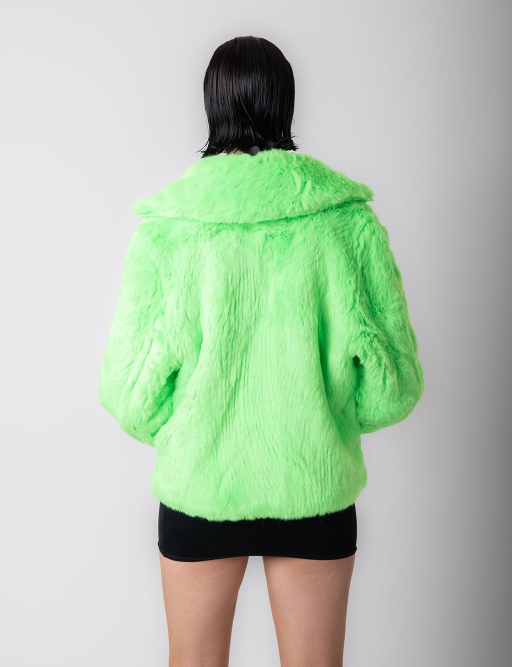 GREEN MACHINE FAUX FUR JACKET - CROP LENGTH  MADE 4 U 