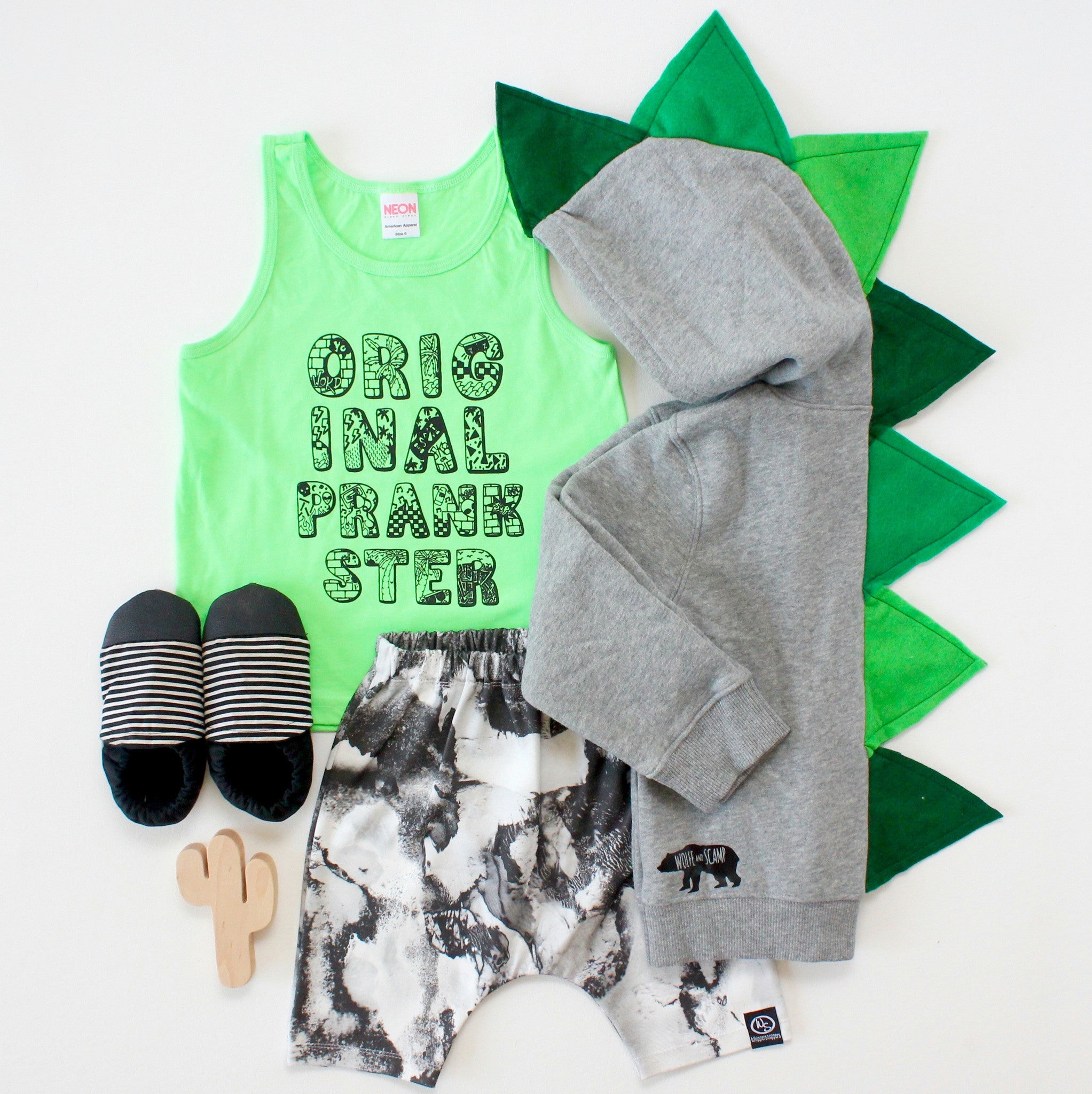 Green Ombre Dino Hoodie