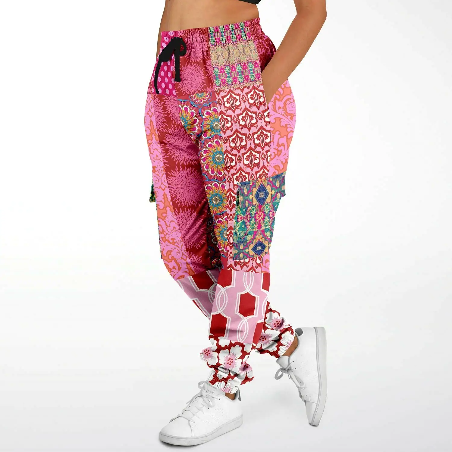 Gypsy Beat Pink Patchwork Unisex Eco-Poly Joggers