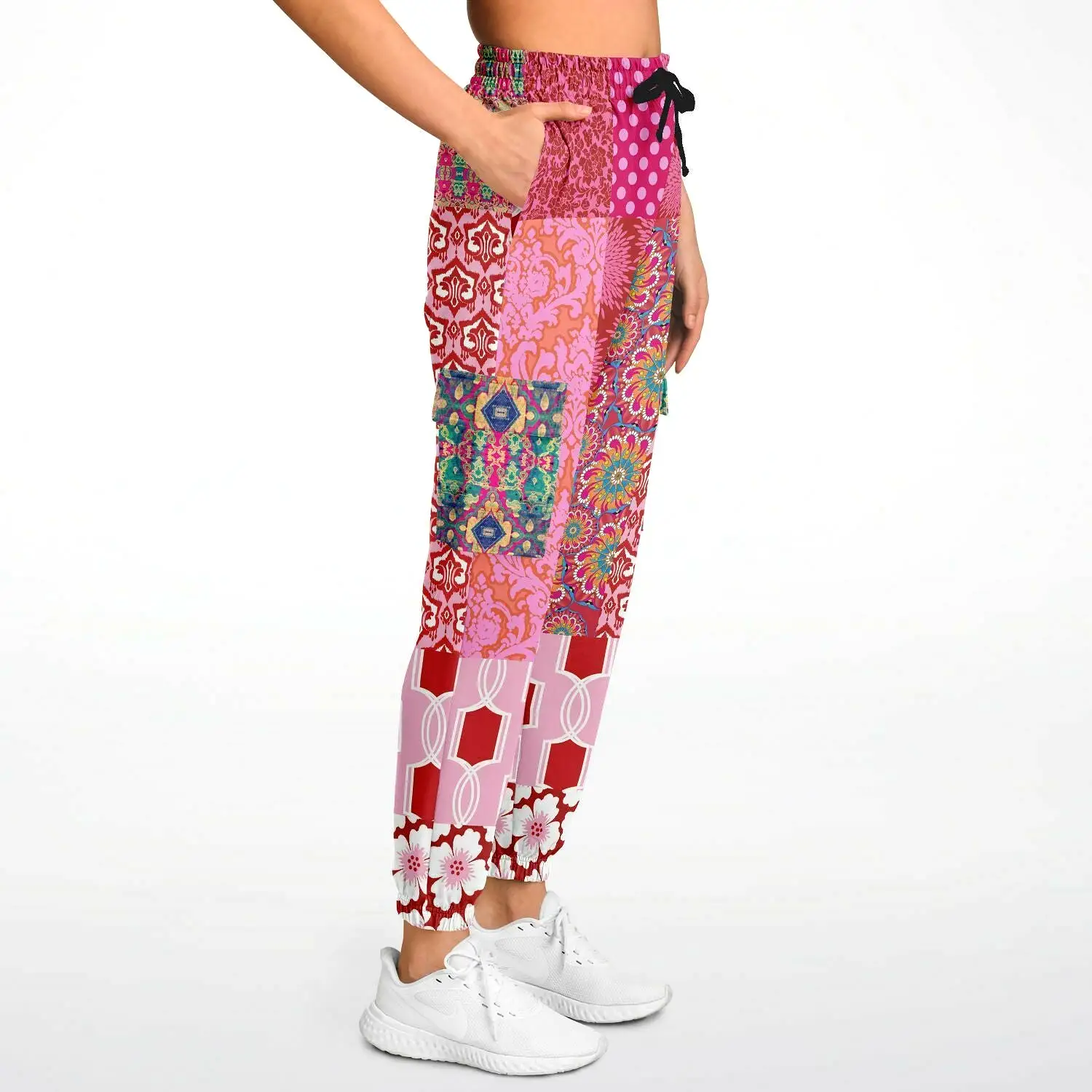 Gypsy Beat Pink Patchwork Unisex Eco-Poly Joggers