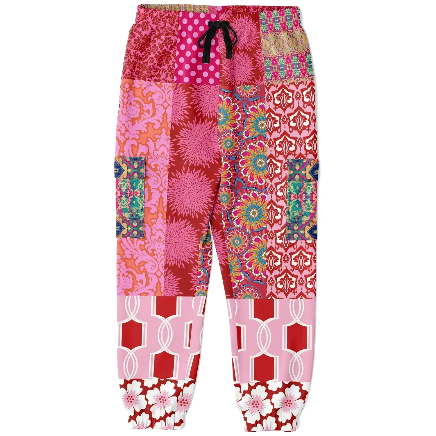 Gypsy Beat Pink Patchwork Unisex Eco-Poly Joggers