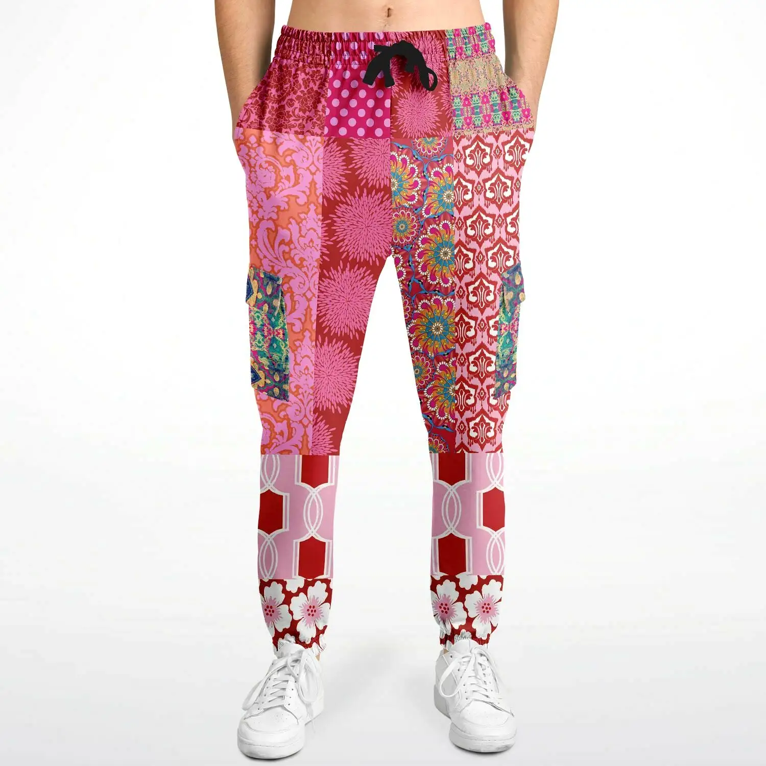 Gypsy Beat Pink Patchwork Unisex Eco-Poly Joggers