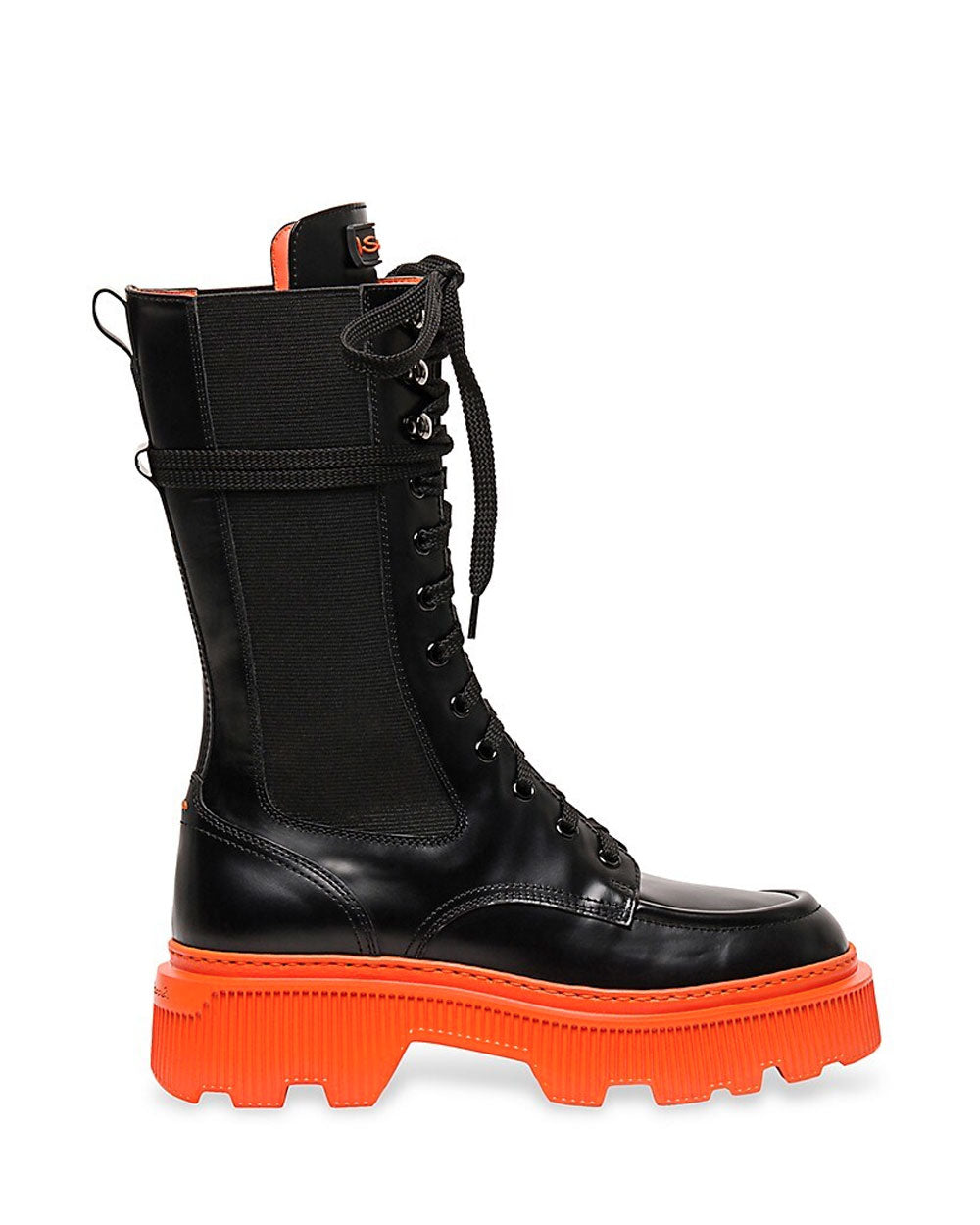 Hrieya Leather Lug-Sole Lace-Up Boots