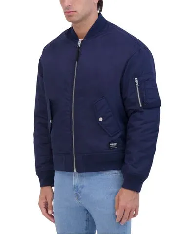 Hudson Jeans Outerwear Hudson Jeans Men's Ma-1 Military Bomber Jacket With Knit Collar And Cuff