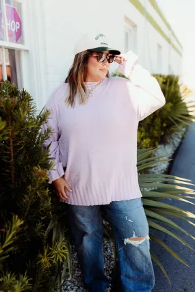 Lavender Oversized Mock Neck Sweater