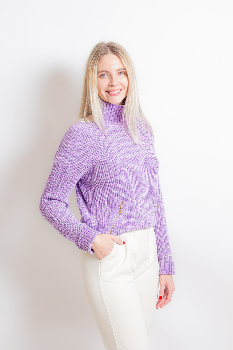 Lavender Turtleneck Sweater