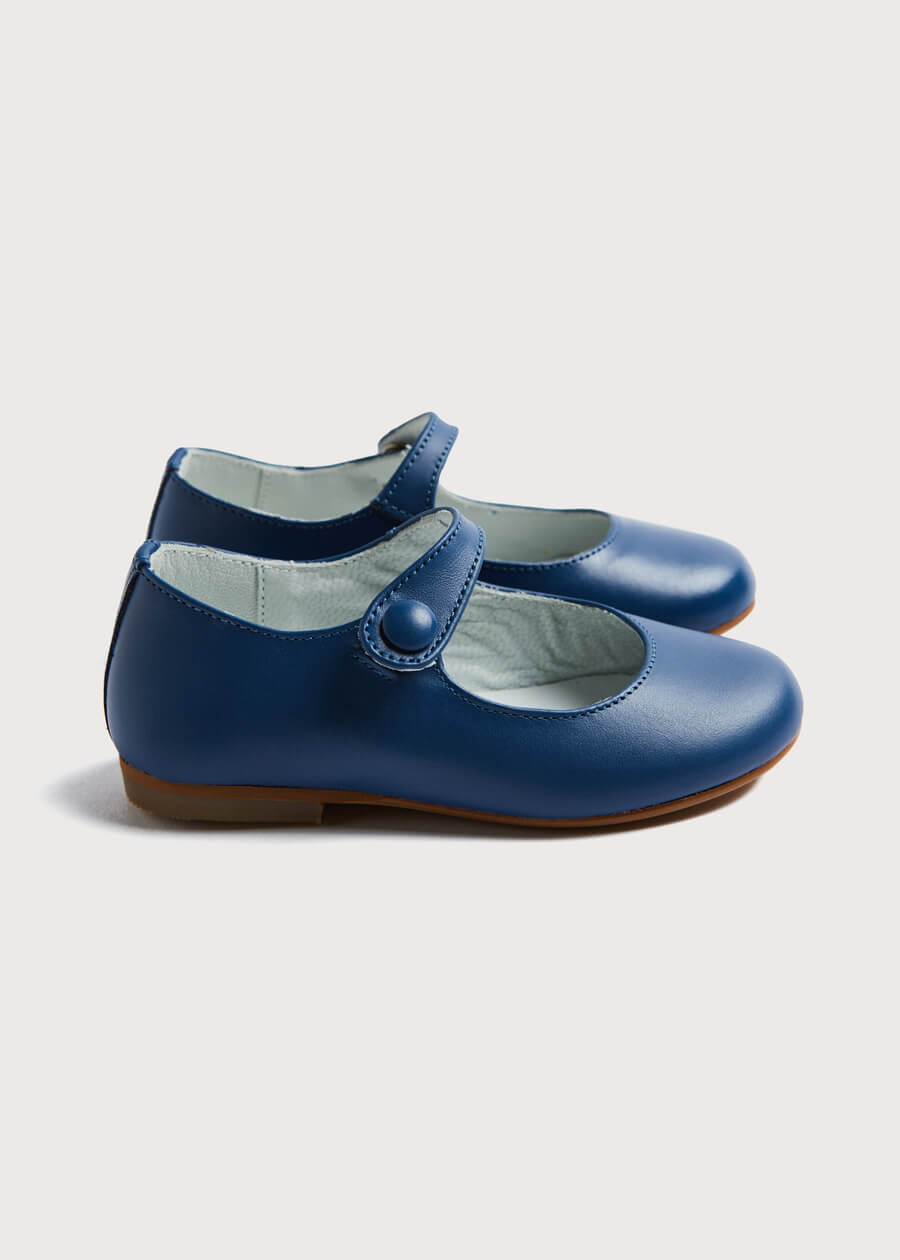 Leather Mary Jane Shoes in Blue (25-34EU)