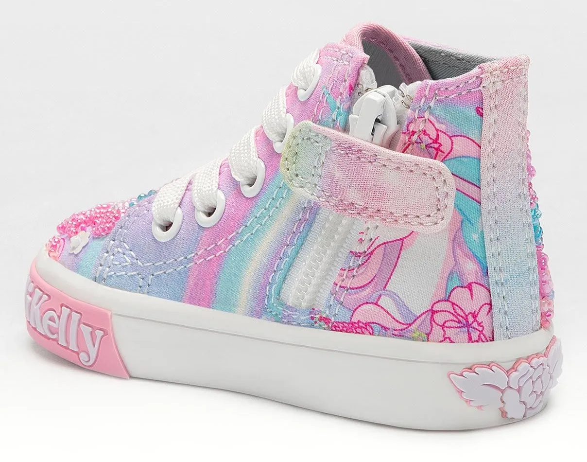 Lelli Kelly LK 3478 Unicorn White Fantasia Baby Boots HI-Top