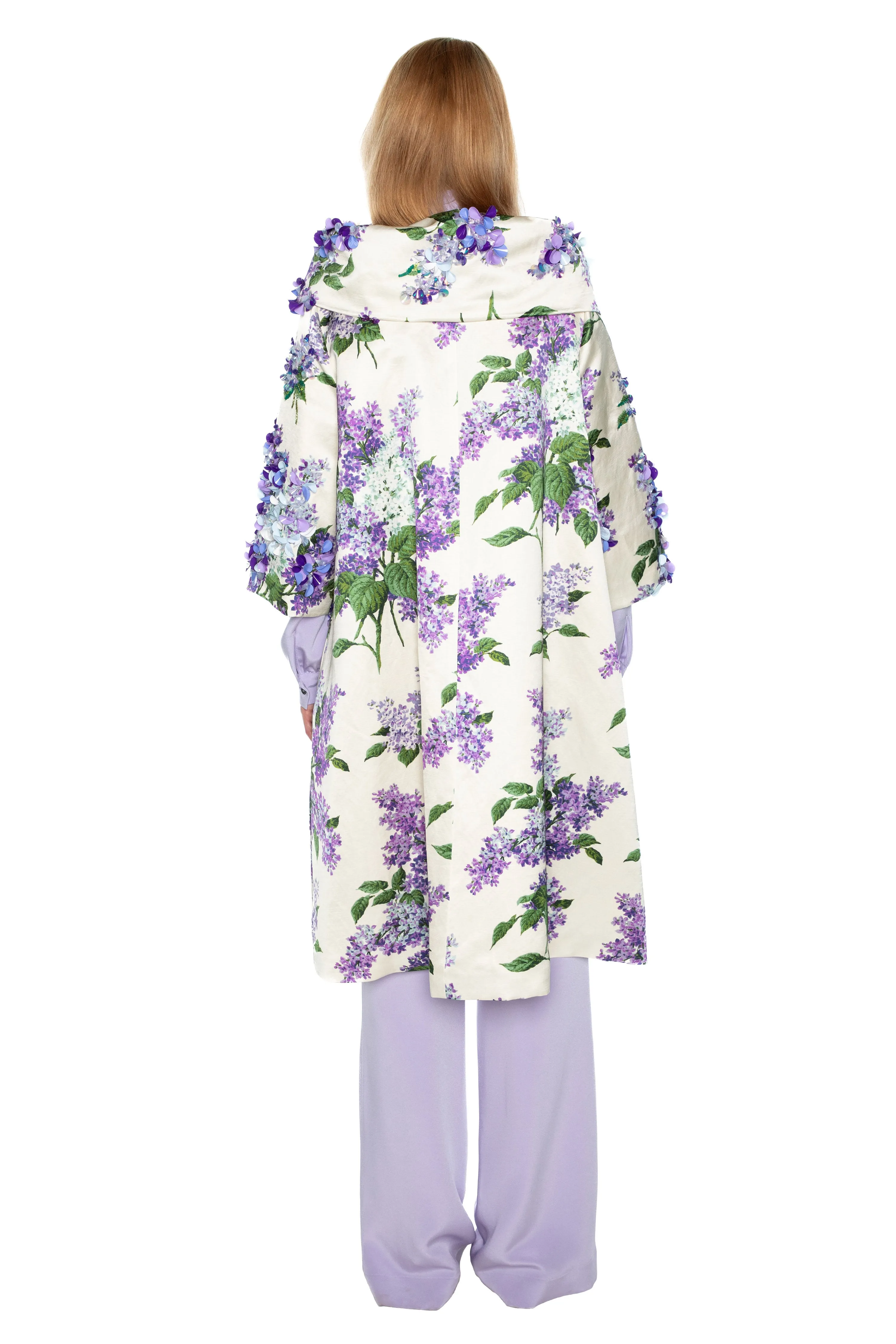 'LILAC GARDEN' EMBELLISHED JACKIE OPERA COAT