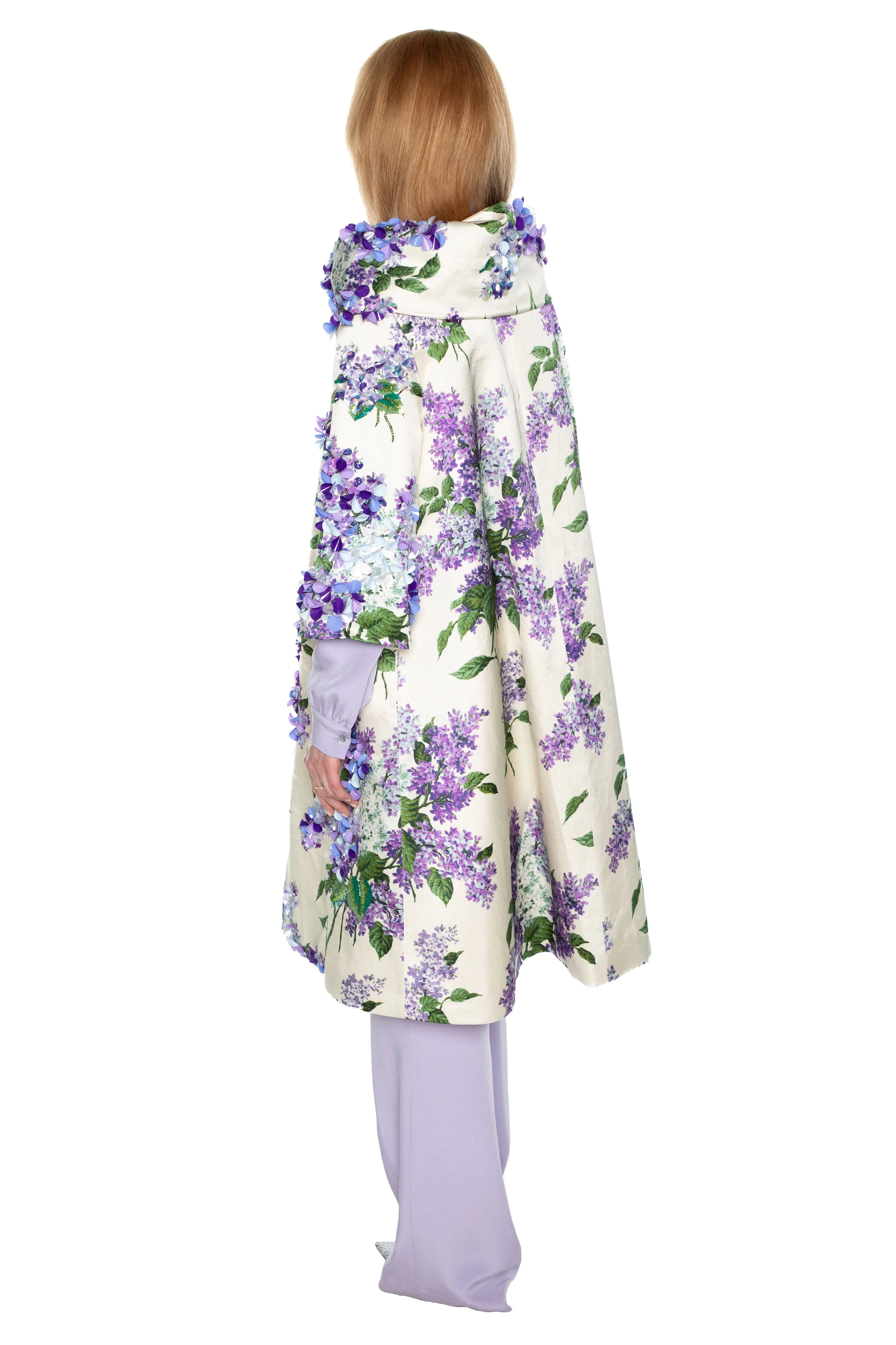 'LILAC GARDEN' EMBELLISHED JACKIE OPERA COAT