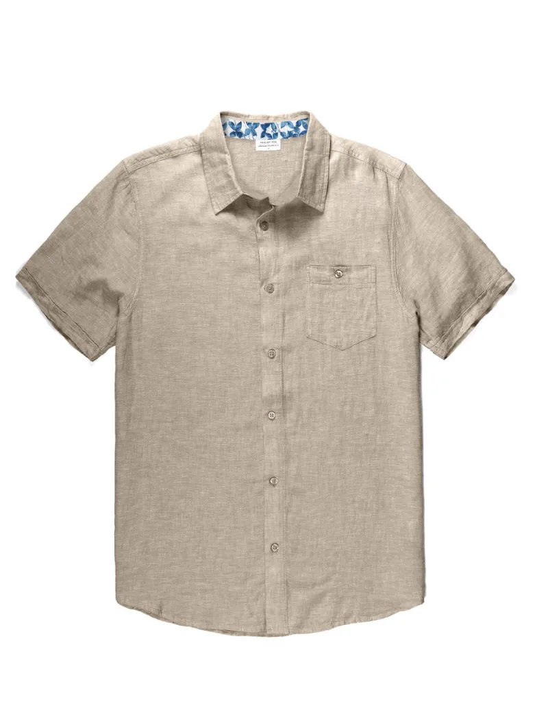 LINEN BLEND SHORT SLEEVE SHIRT