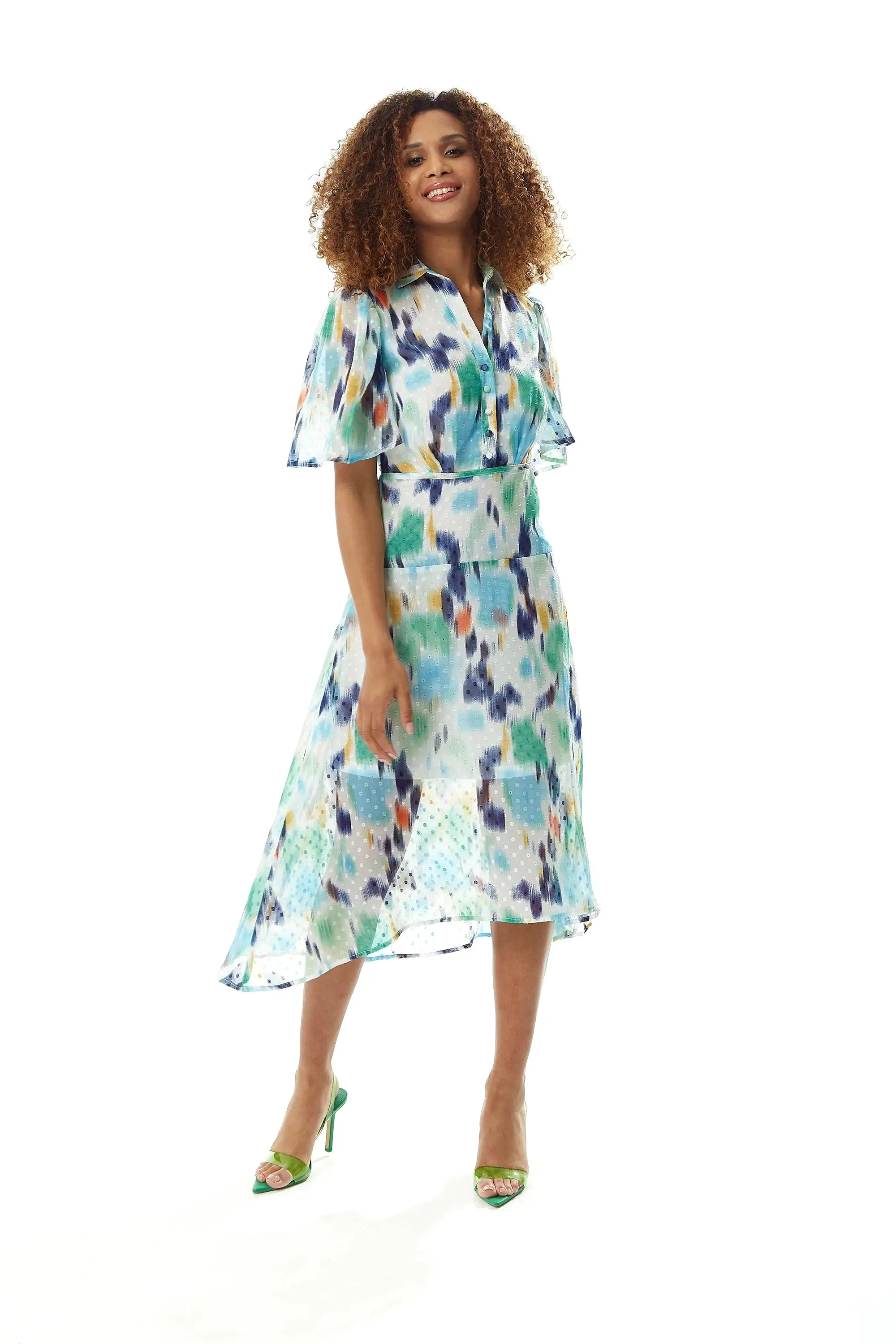 Liquorish Multicolour Chiffon Midi Dress