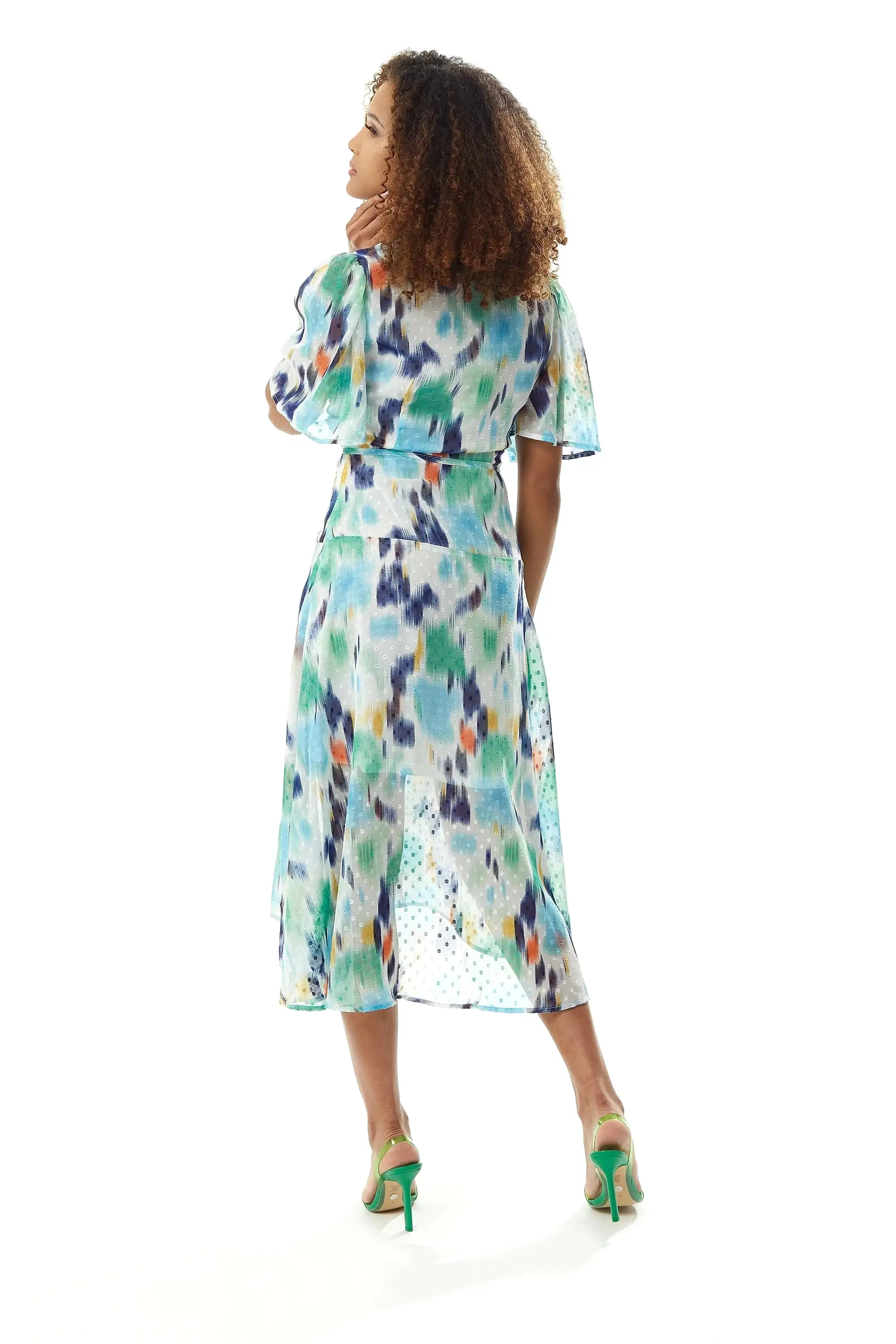 Liquorish Multicolour Chiffon Midi Dress