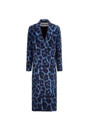 'LONDON LEOPARDO' MIDI LENGTH DOUBLE BREASTED COAT