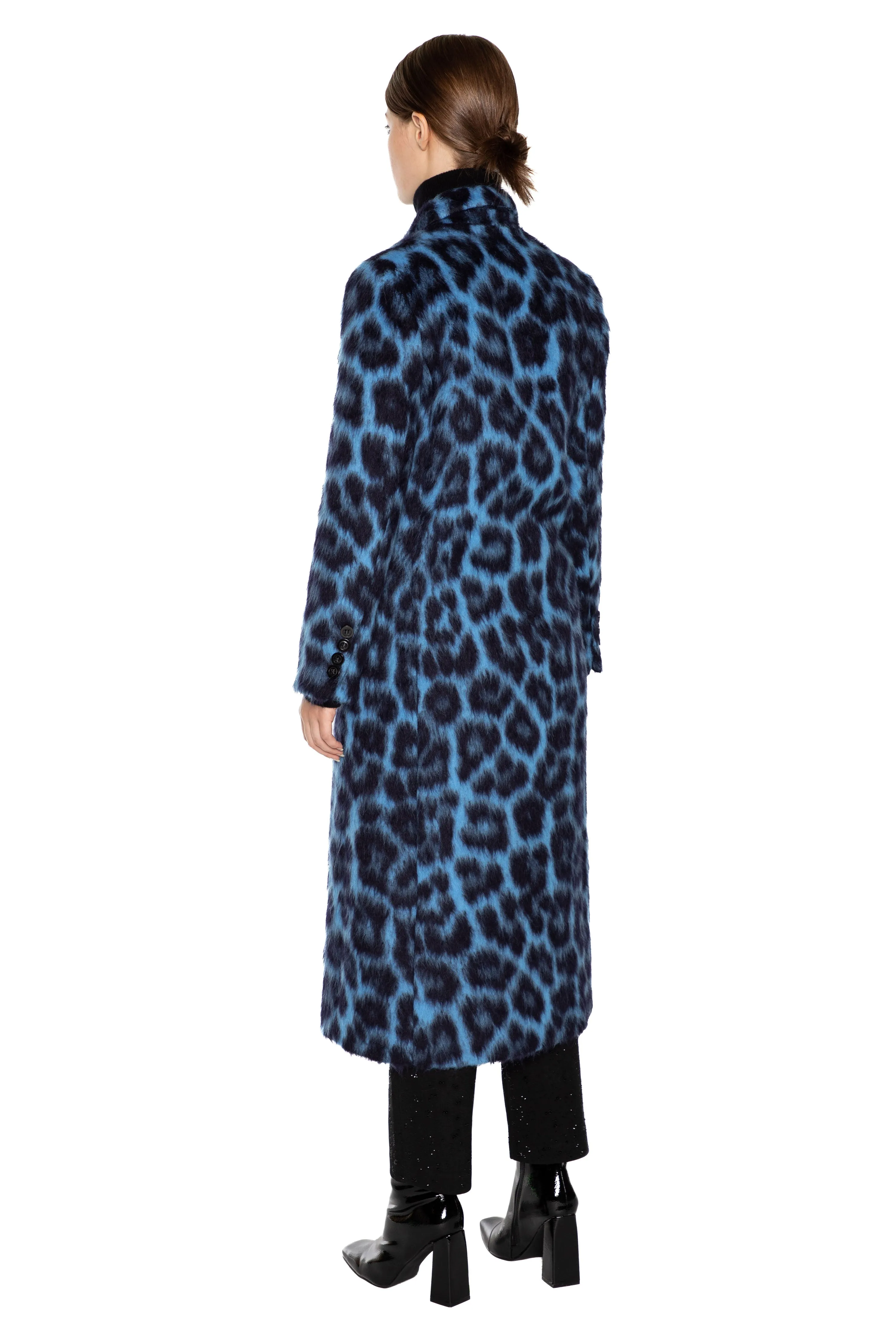 'LONDON LEOPARDO' MIDI LENGTH DOUBLE BREASTED COAT