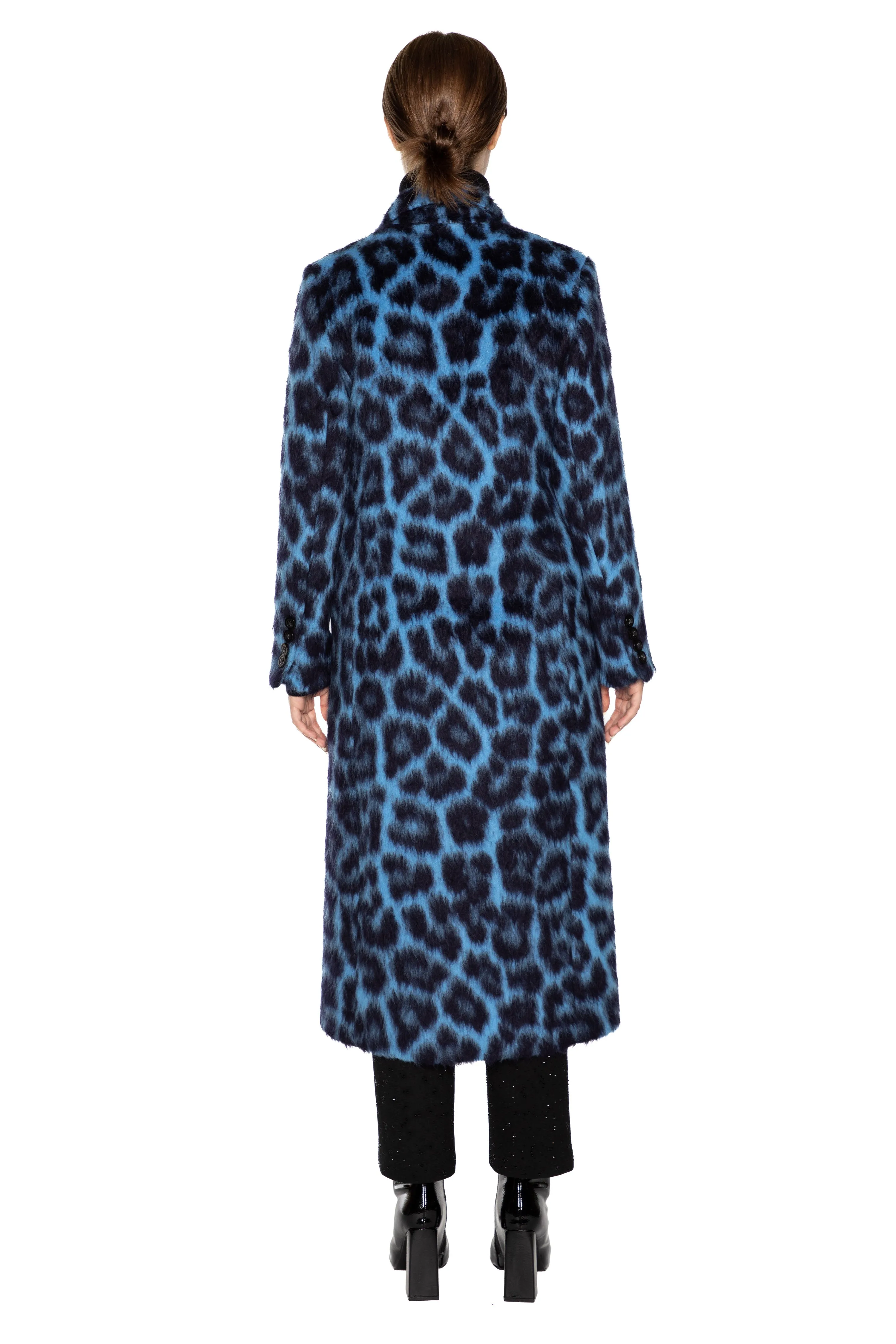 'LONDON LEOPARDO' MIDI LENGTH DOUBLE BREASTED COAT