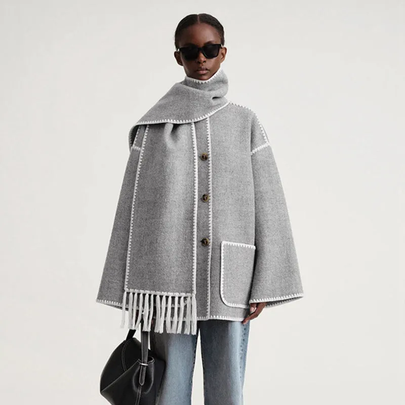 Loose-Cut Wool Coat