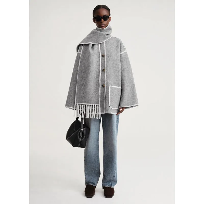 Loose-Cut Wool Coat