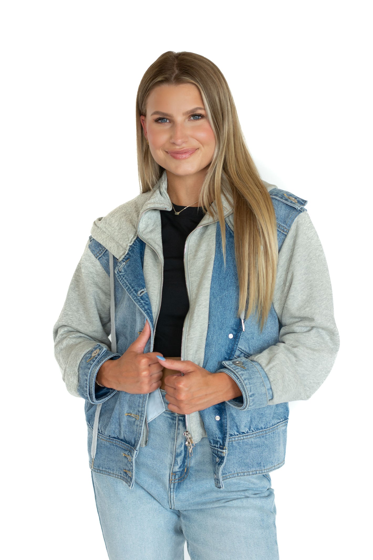 Lost in Reality Hooded Denim Jacket