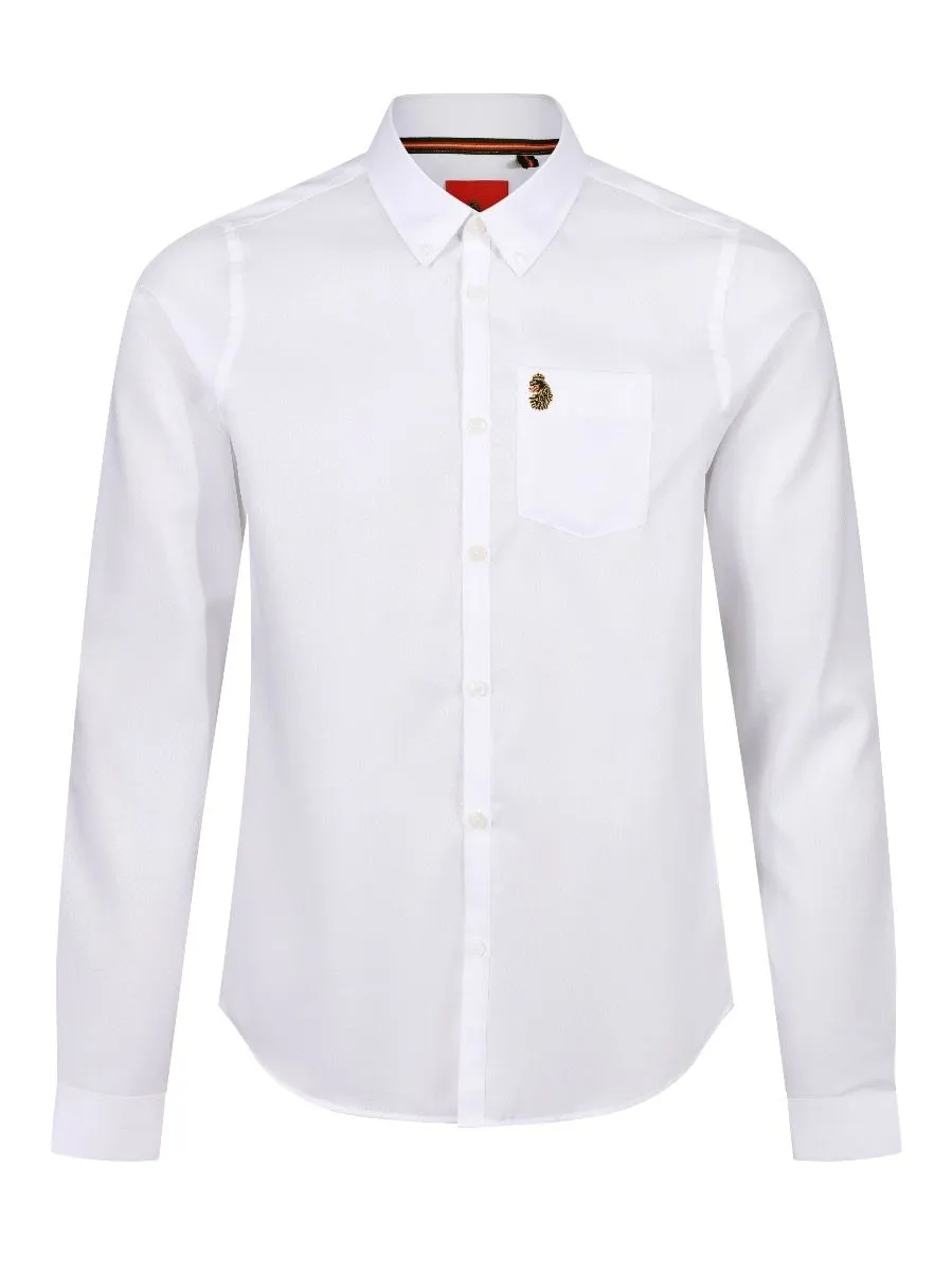 Luke 1977 Telford Oxford Long Sleeve Shirt White