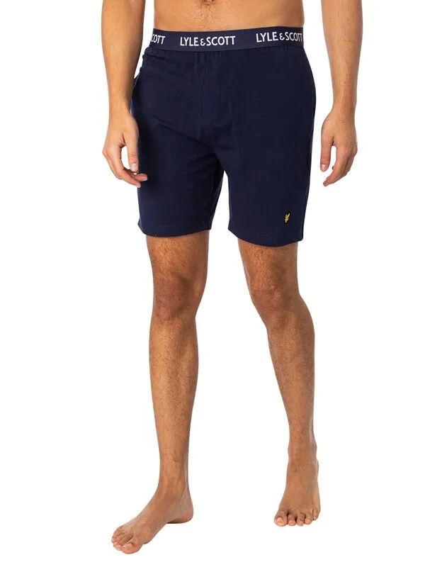 Lyle & Scott Charlie Pyjama Shorts Set - Coronet Blue/Peacoat