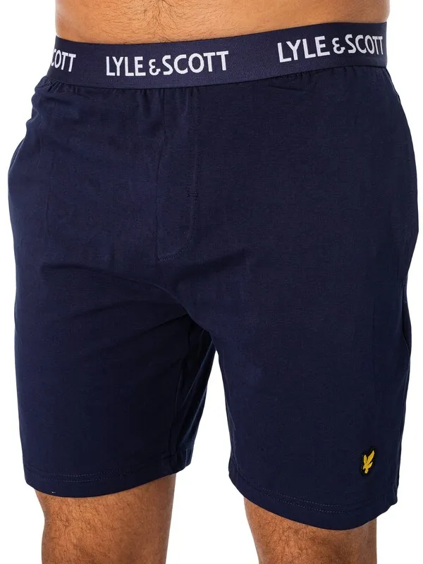 Lyle & Scott Charlie Pyjama Shorts Set - Coronet Blue/Peacoat