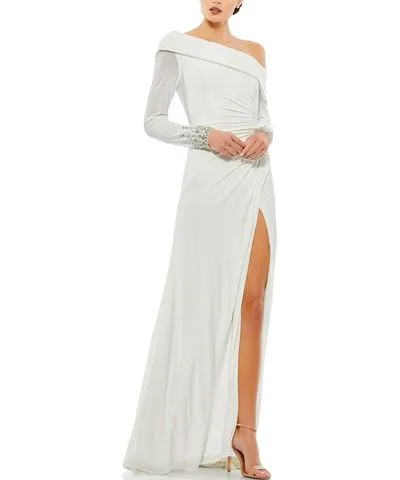 Mac Duggal Womens Embellished Polyester Evening Dress