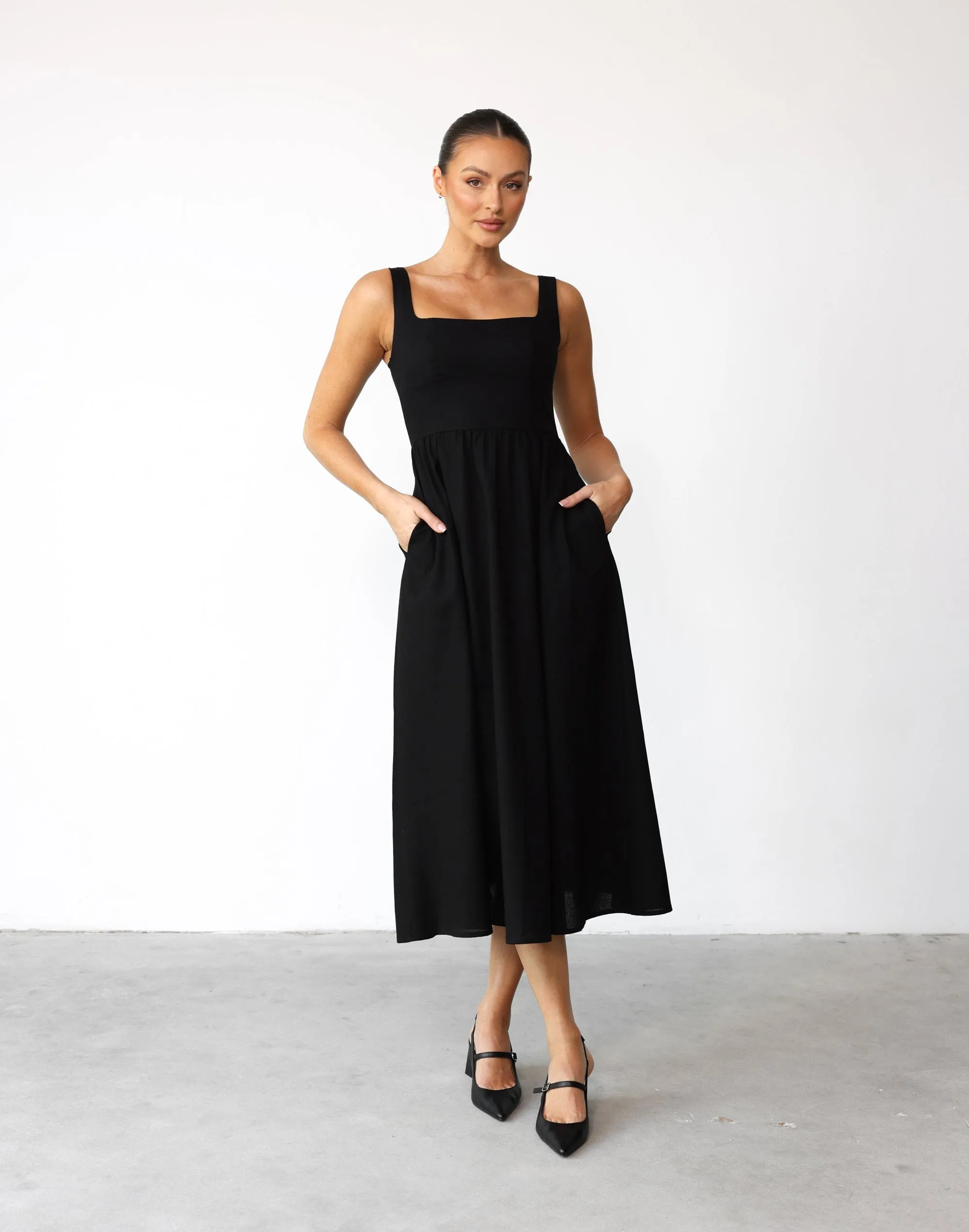 Mariel Midi Dress (Black)