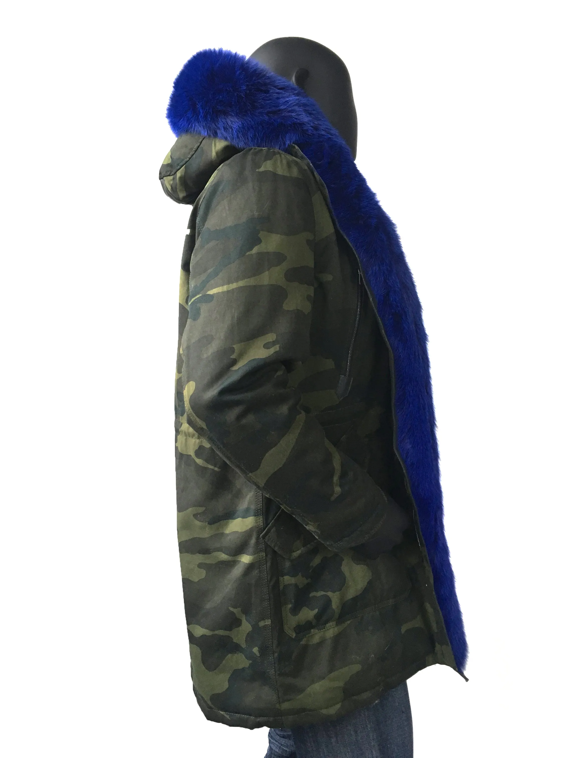 Men's  Genuine Fur Cotton Parka Long Style #102