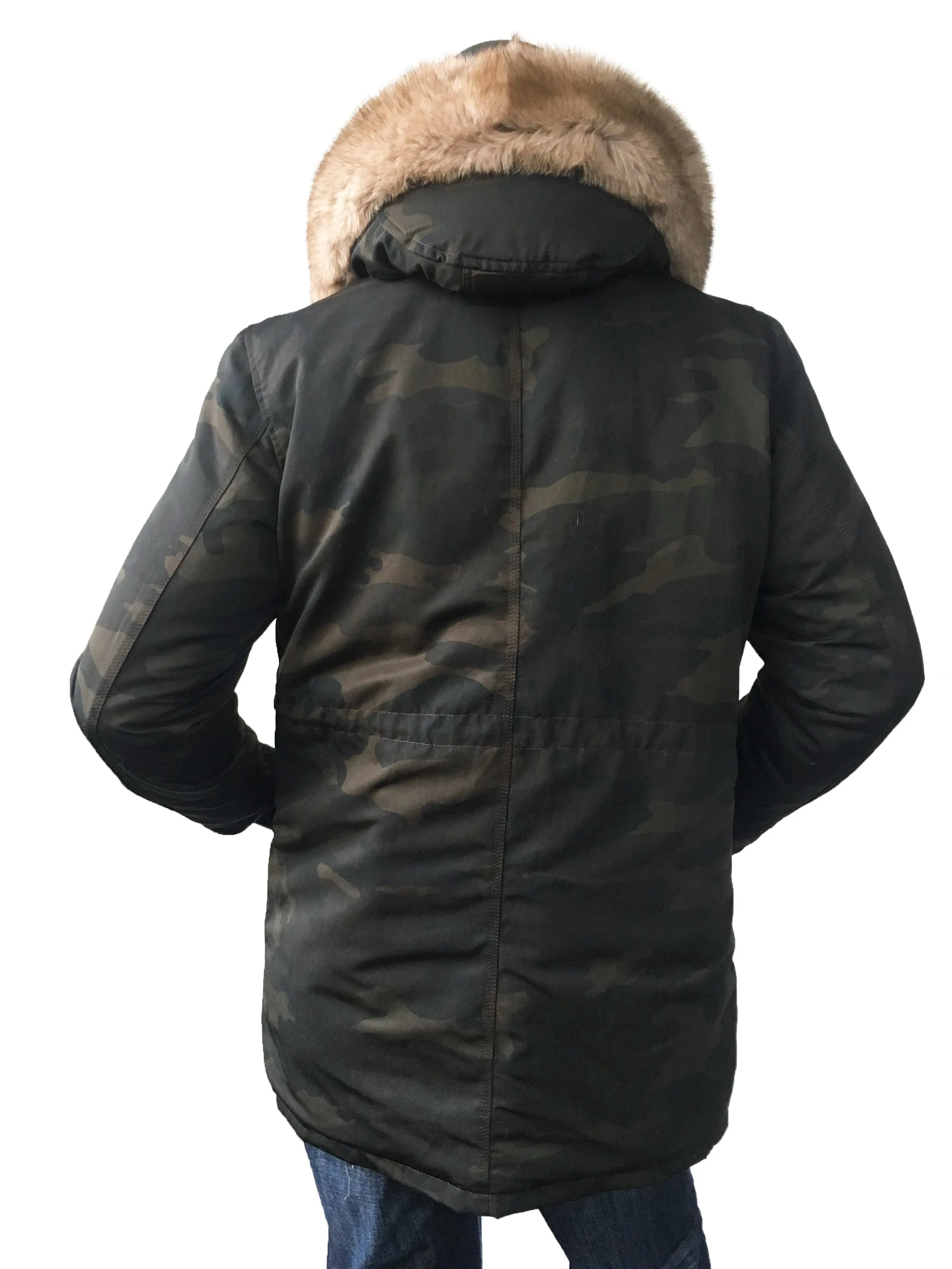 Men's  Genuine Fur Cotton Parka Long Style #102