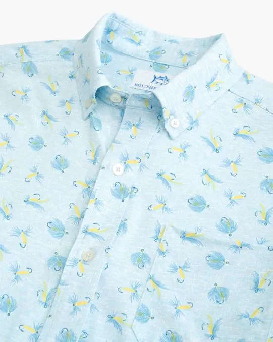 Men's Southern Tide Intercoastal Guy With Allure Heather Short Sleeve Button Down Shirt