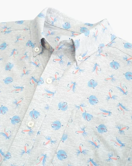 Men's Southern Tide Intercoastal Guy With Allure Heather Short Sleeve Button Down Shirt