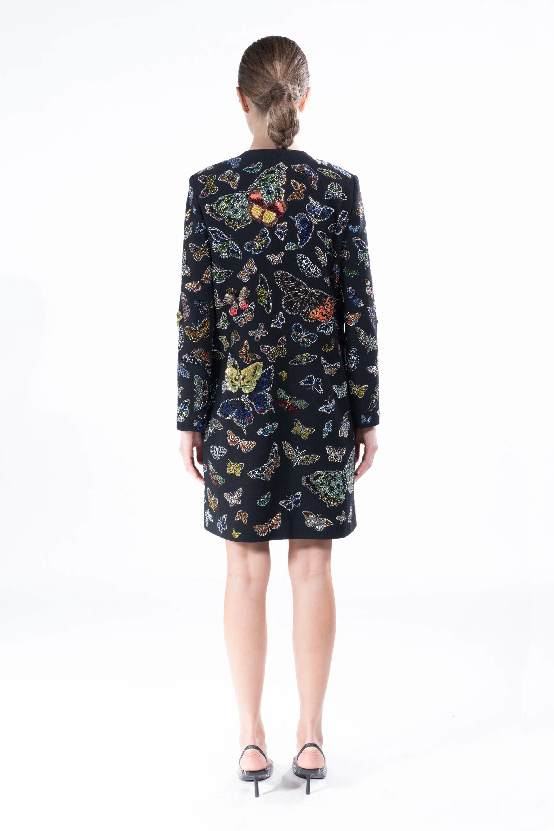 'Millions of Butterflies' Classic Collarless Coat