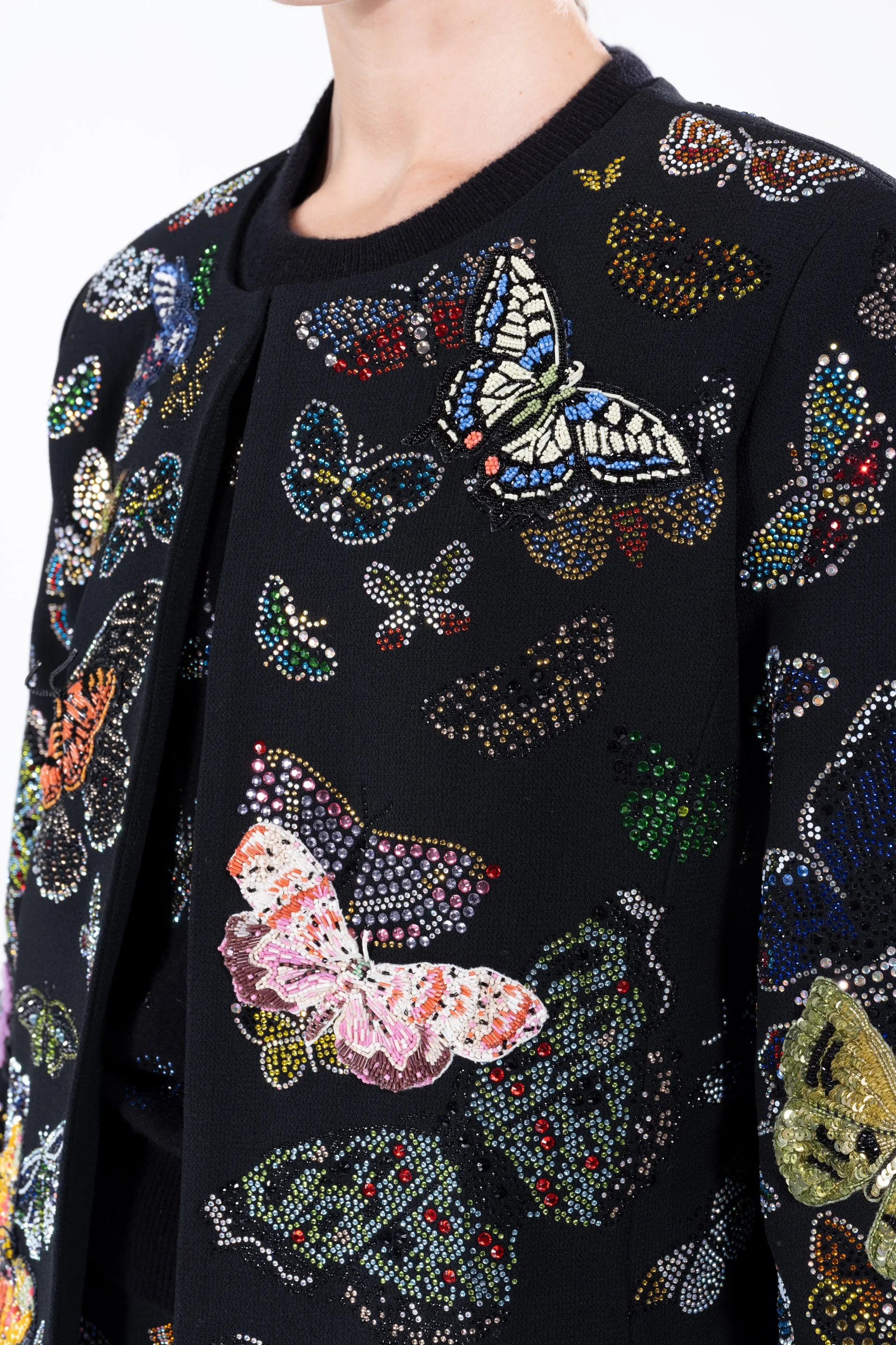 'Millions of Butterflies' Classic Collarless Coat