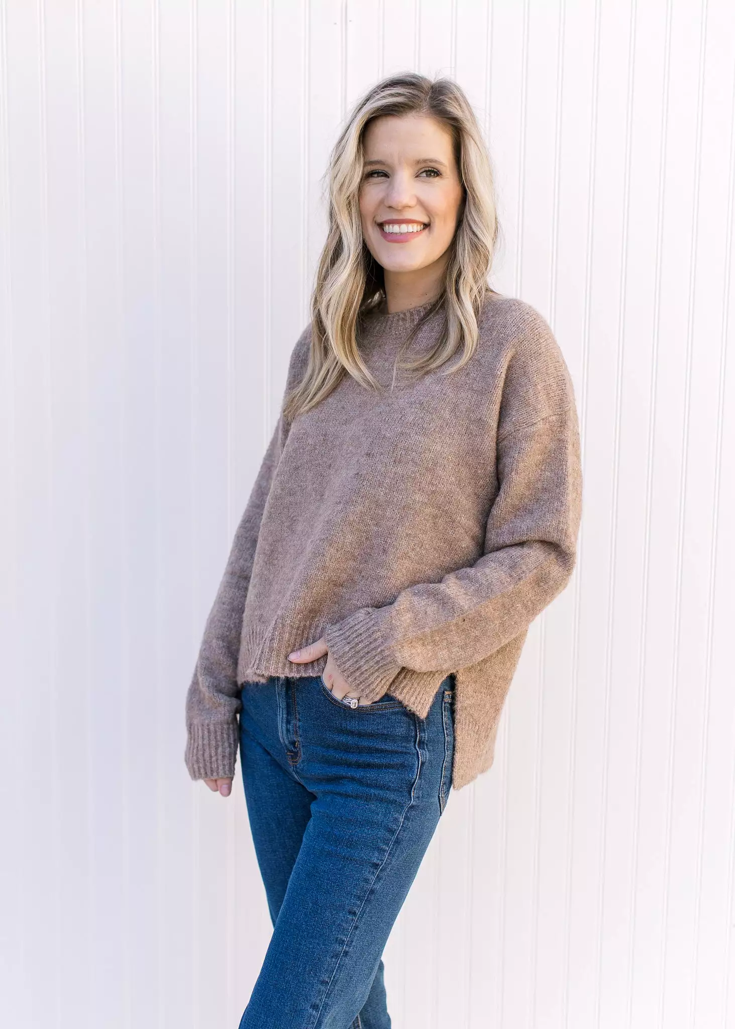 Mocha Round Neck Sweater