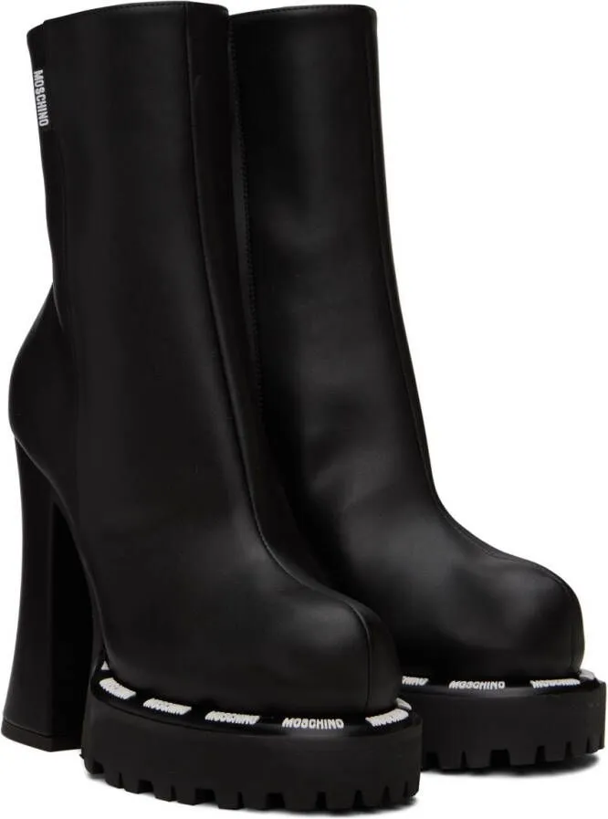 Moschino Black Embossed Boots