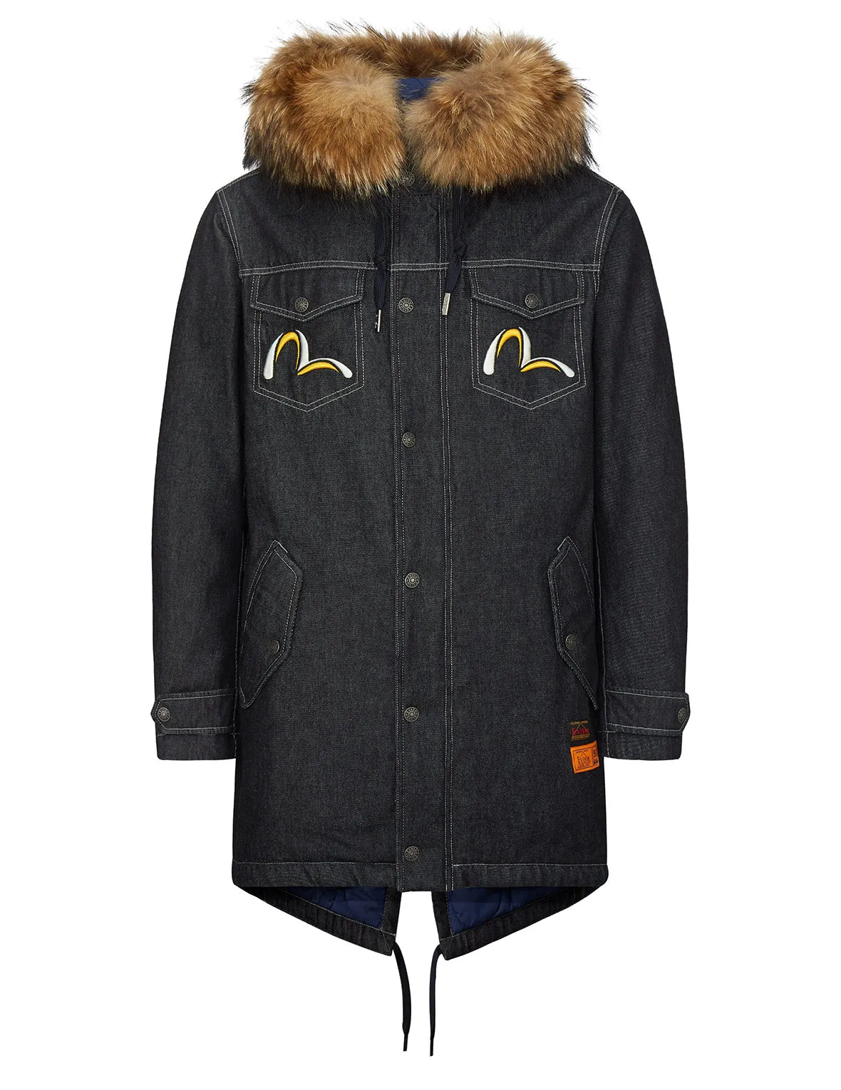 Multi-badges Jacquard Fabric Blocking Padded Parka