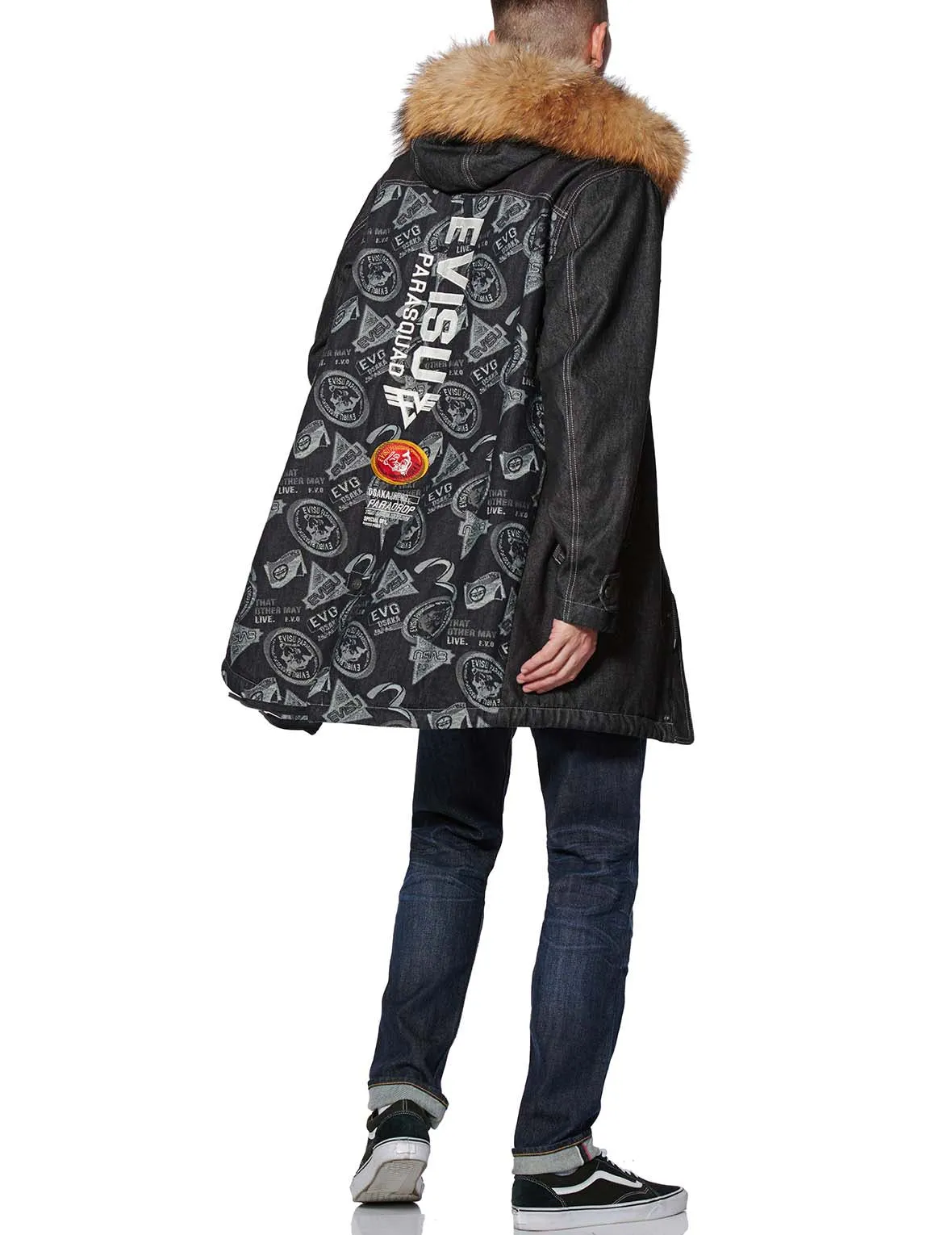 Multi-badges Jacquard Fabric Blocking Padded Parka