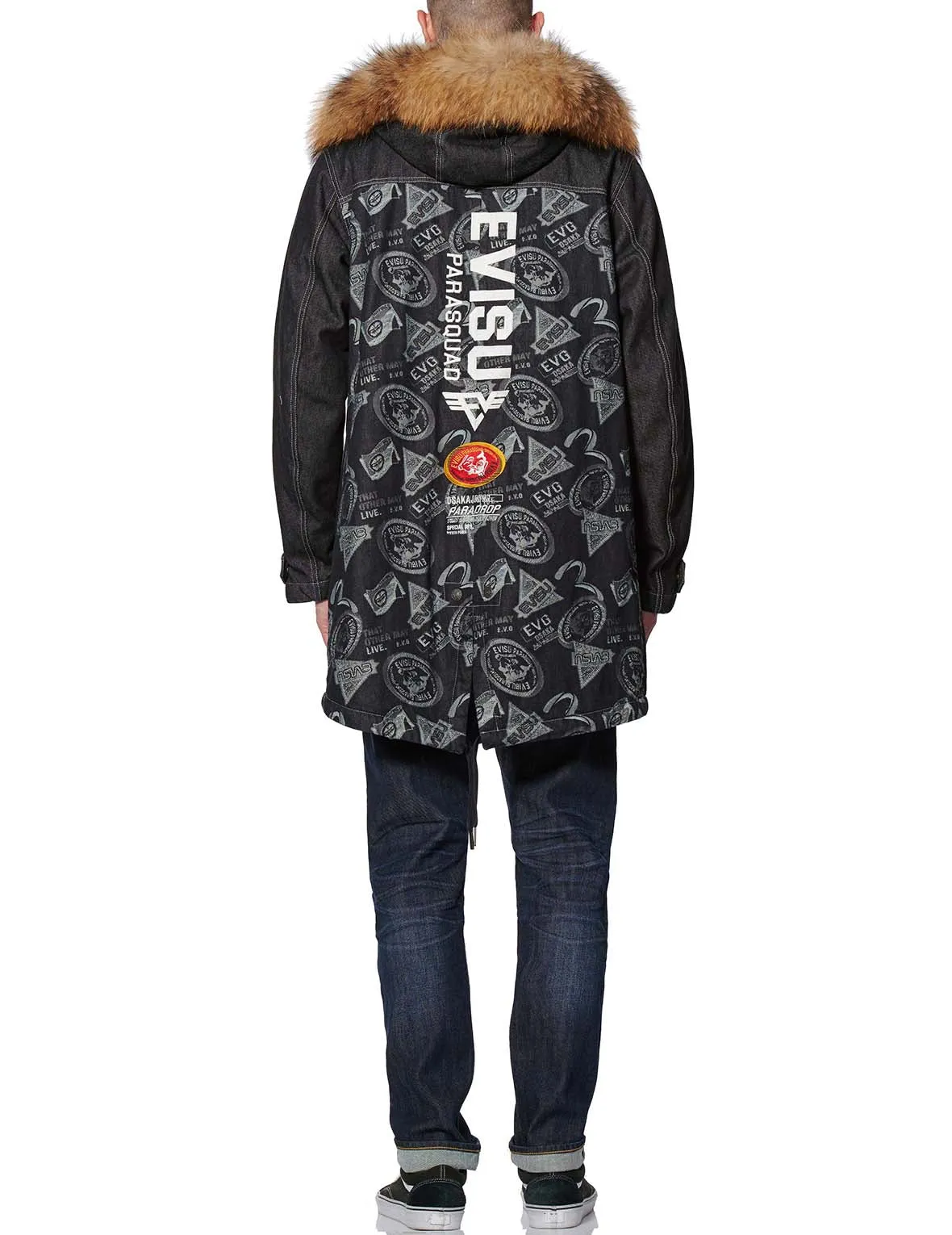 Multi-badges Jacquard Fabric Blocking Padded Parka