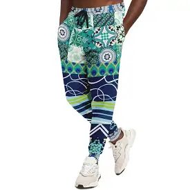 Mykonos Peacock Tile Patchwork Print Eco-Poly Joggers