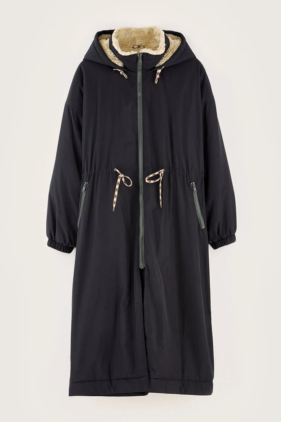 Navy Hosfo Long Parka Coat